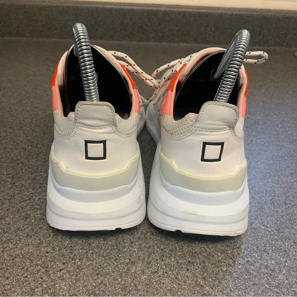 D.A.T.E. sneakers white pink red yellow color-block design Women’s Size 8 - Picture 3 of 8